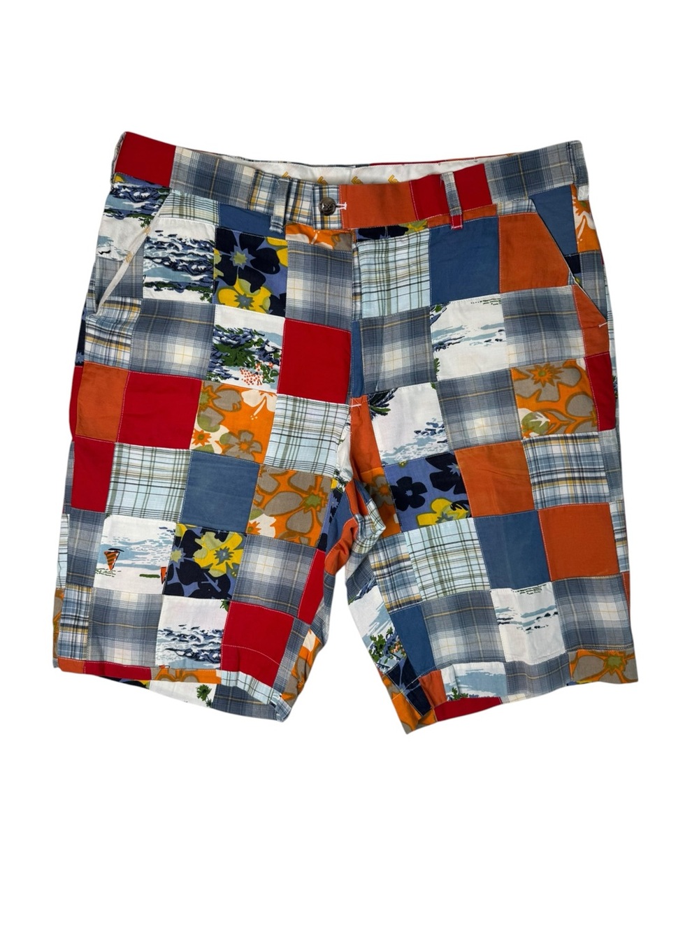 Loudmouth Golf Shorts Plaid Patchwork Men's Size 38